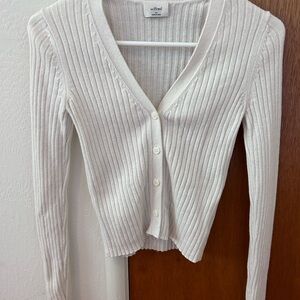 Aritzia Wilfred Cream Ribbed Women's Sweater